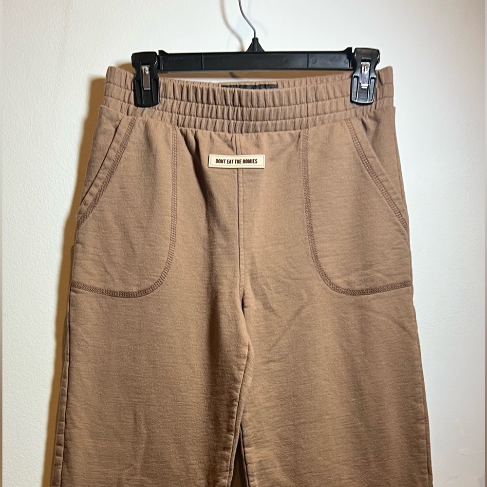 Don’t Eat the Homies Tan Casual Sweat Pants Lg Preowned